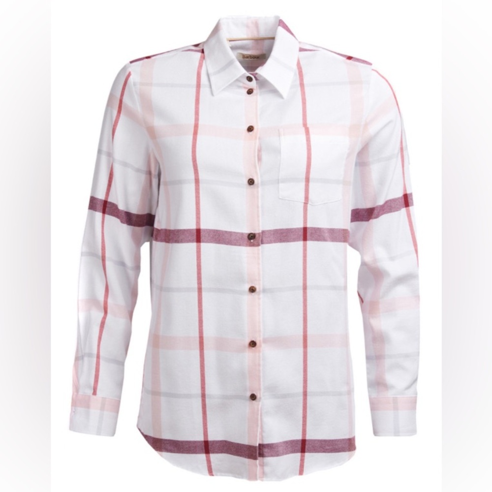 Barbour Oxer Button Down Flannel Shirt | Size 8